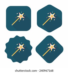magic wand flat icon with long shadow,eps10