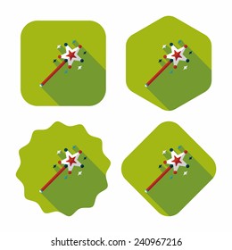 magic wand flat icon with long shadow,eps10