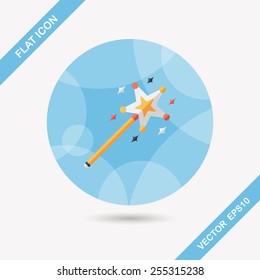 magic wand flat icon with long shadow,eps10