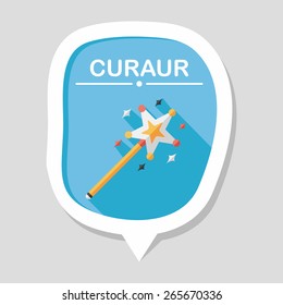 magic wand flat icon with long shadow,eps10