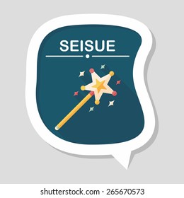 magic wand flat icon with long shadow,eps10