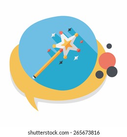magic wand flat icon with long shadow,eps10