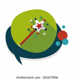 magic wand flat icon with long shadow,eps10