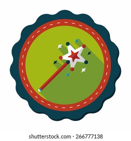 magic wand flat icon with long shadow,eps10