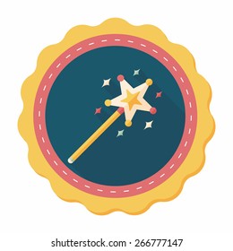 magic wand flat icon with long shadow,eps10