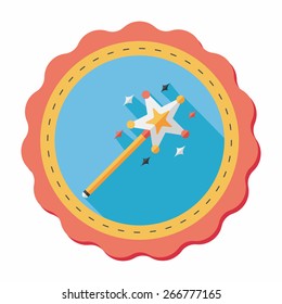 magic wand flat icon with long shadow,eps10