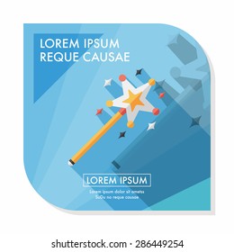magic wand flat icon with long shadow,eps10