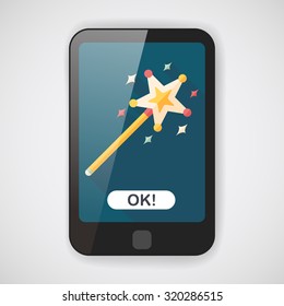 magic wand flat icon with long shadow,eps10