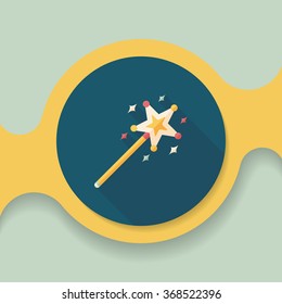 magic wand flat icon with long shadow,eps10