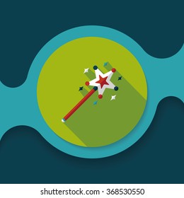 magic wand flat icon with long shadow,eps10
