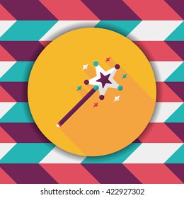 magic wand flat icon with long shadow,eps10