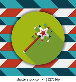 magic wand flat icon with long shadow,eps10