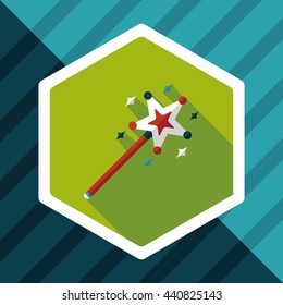 magic wand flat icon with long shadow,eps10