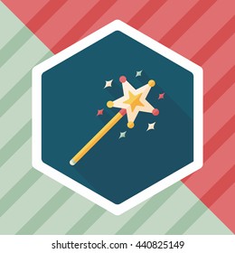 magic wand flat icon with long shadow,eps10
