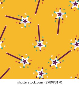magic wand flat icon,eps10 seamless pattern background