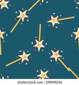 magic wand flat icon,eps10 seamless pattern background