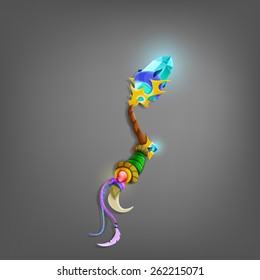 Magic wand for games. Vector illustration.