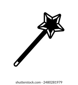 Magic Wand Glyph Icon, Vector illustration