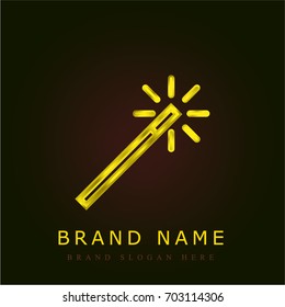 Magic wand golden metallic logo