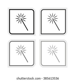 Magic and wand  - grayscale vector icon