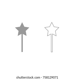 Magic wand grey icon .