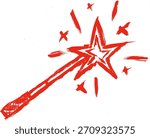 Magic Wand Grunge Brush Stroke Drawing Vector