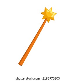 Magic wand halloween vector cartoon illustration on white background.