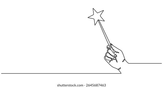 magic wand and hand