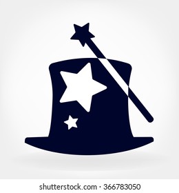 Magic wand and hat logo