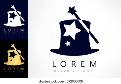 Magic wand and hat logo