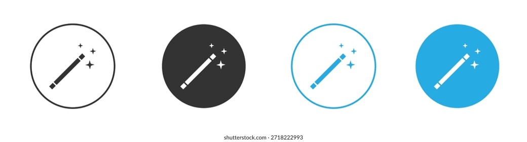 Ícone de varinha mágica para app e web design. Ilustração de elemento simples.
