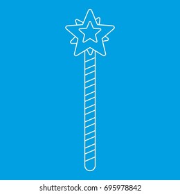 Magic wand icon blue outline style isolated vector illustration. Thin line sign