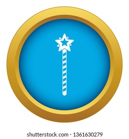 Magic wand icon blue vector isolated on white background for any design