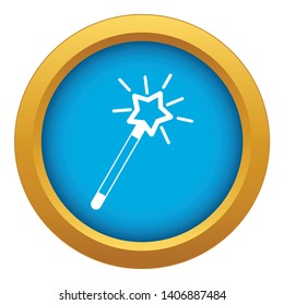 Magic wand icon blue vector isolated on white background for any design
