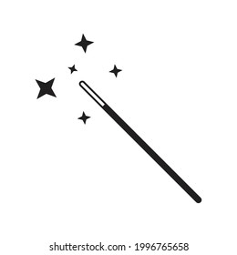 Magic wand icon design isolated on white background. 