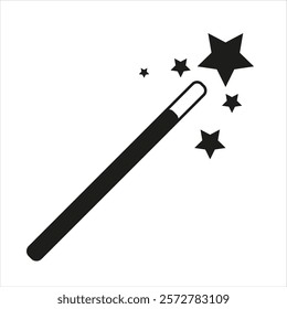 Magic wand icon design isolated on white background. 