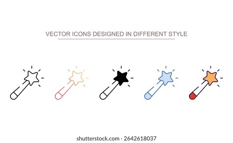 Magic Wand icon design with white background stock illustration
