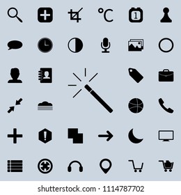 magic wand icon.  Detailed set of minimalistic icons. Premium graphic design. One of the collection icons for websites, web design, mobile app on colored background