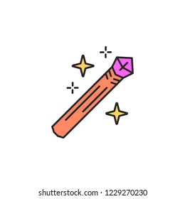 Magic wand icon. Element of magic icon for mobile concept and web apps. Color Magic wand icon can be used for web and mobile