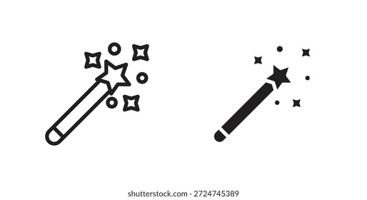 Magic wand icon. filled flat sign for mobile concept and web design