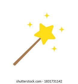 Magic wand icon, flat design vector