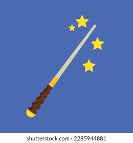 Magic wand icon. Flat illustration of magic wand vector icon for web design