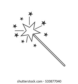 Magic wand icon flat. Illustration isolated on white background. Vector grey sign symbol