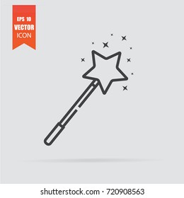 Magic wand icon in flat style isolated on grey background. For your design, logo. Vector illustration.