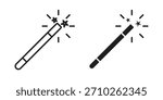 Magic wand icon graphic doodle, sketch, outline drawing Vector illustration