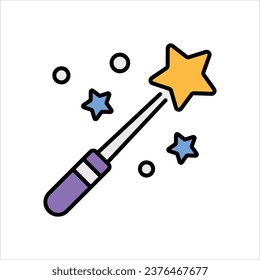 Magic Wand icon isolate white background vector stock illustration
