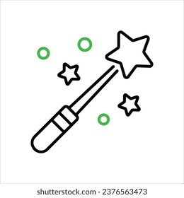Magic Wand icon isolate white background vector stock illustration