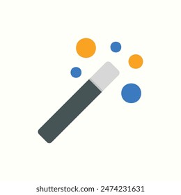 magic wand icon, isolated graphic design icon set with flat color style