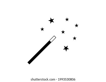 Magic Wand Icon Isolated on White