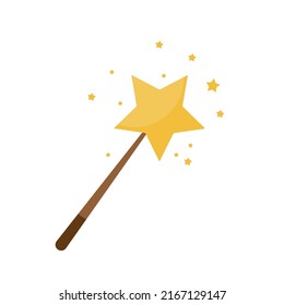 Magic wand icon isolated on white background. Vector illustration for design and print